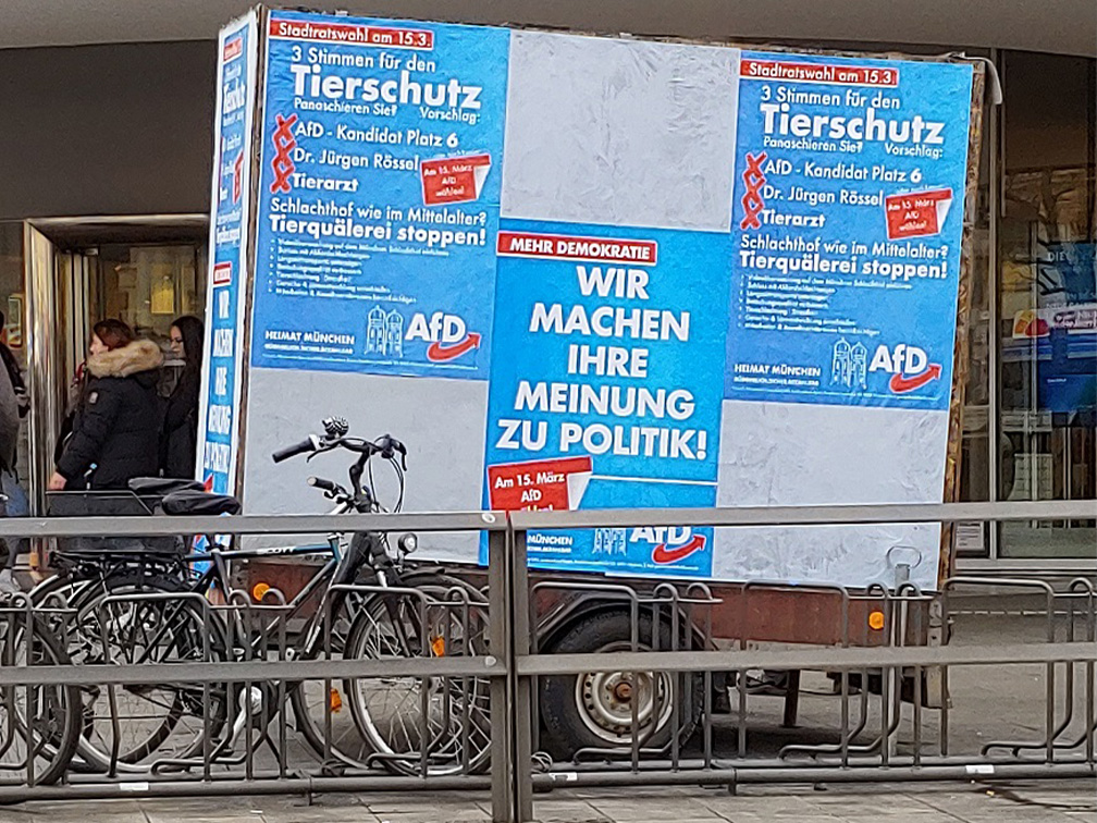Die AfD München im Kommunalwahlkampf 2020. Foto firm