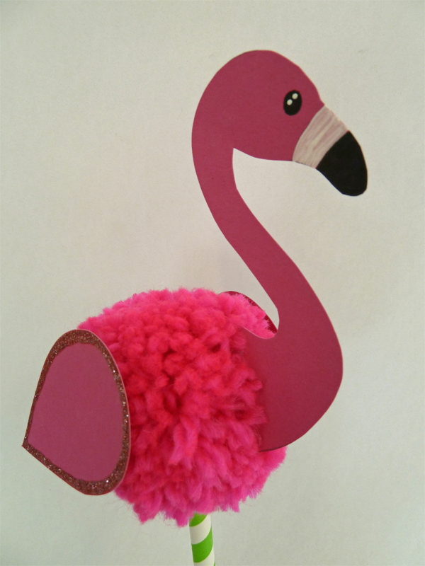 Bastelanleitung für einen Pompon Flamingo