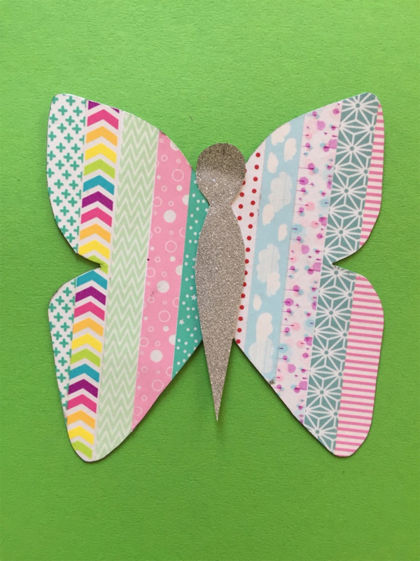 Bastelanleitung für einen Washi Tape Schmetterling
