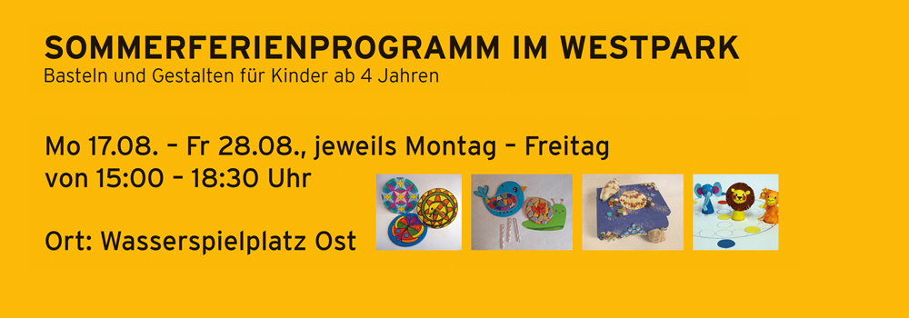 Banner Sommerferienprogramm im Westpark am Wasserspielplatz