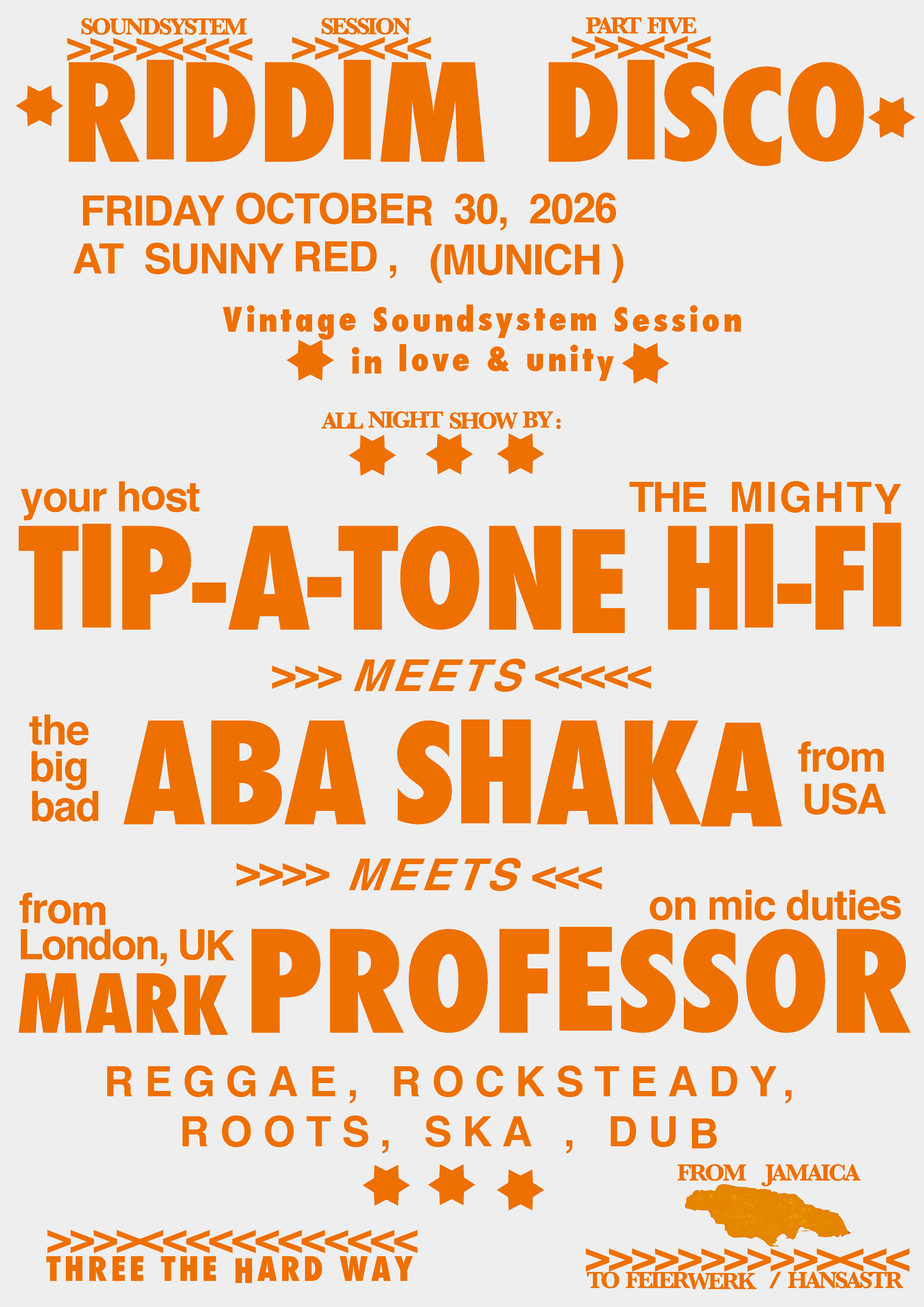 Plakat Riddim Disco am 30.10.26