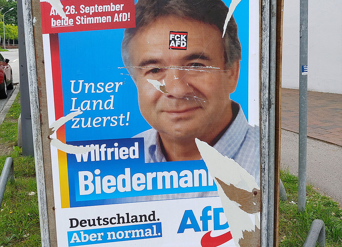 Bundestagswahlplakat der AfD im Münchner Osten. Foto firm