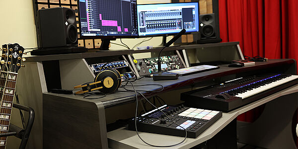 Recording Setup im Musikstudio des Feierwerk Trafixx