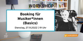 Booking-Workshop fuer Musiker*innen der Feierwerk Fachstelle Pop am 27.09.