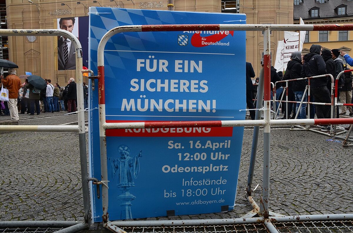 AfD-Wahlkampf in München. Foto firm