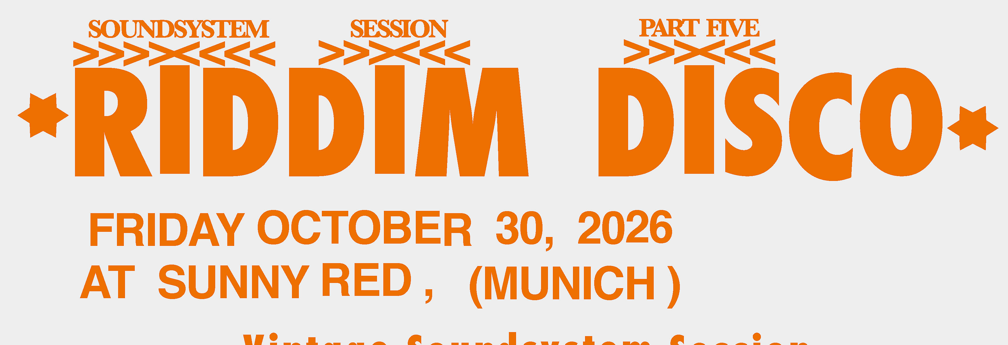 Plakat Riddim Disco am 30.10.26