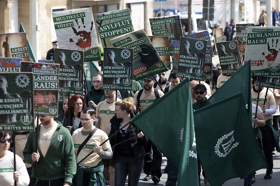 Demonstration der neonazistischen Partei „Der III. Weg“ 2019. Foto Anne Wild