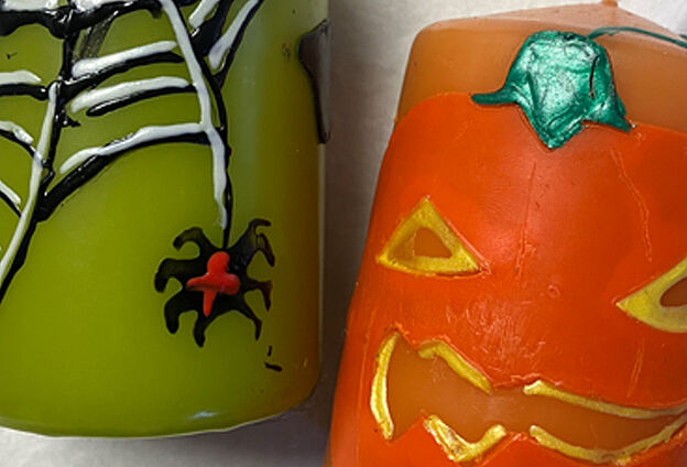 Halloween-Kerzen & Gestalten mit Leuchtfarben