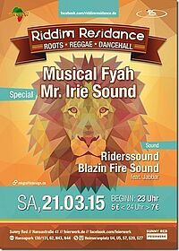Sa 21.03.2015 RIDDIM RESIDANCE - 